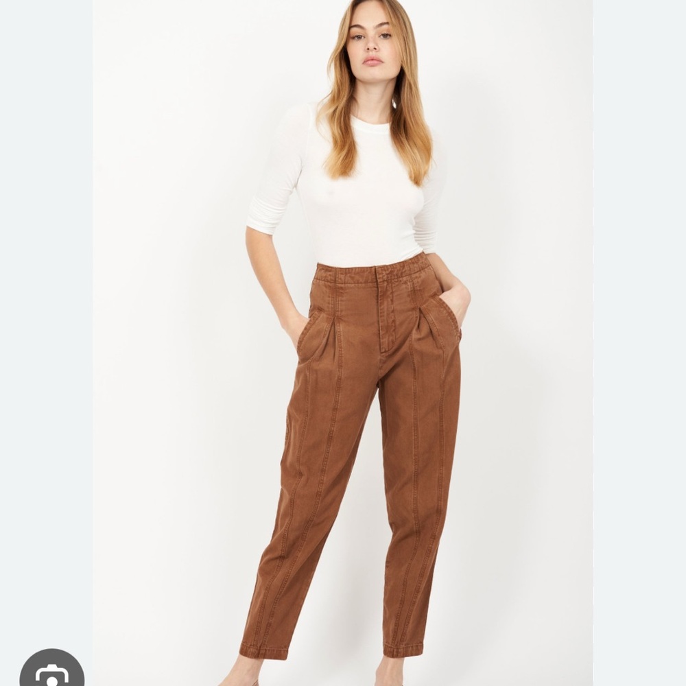 Joie Elettra Toffee Brown Cotton Casual Straight Ankle Work Pants Size 16W